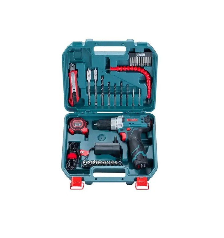 کیت دریل شارژی چکشی 12 ولت 35 پارچه رونیکس مدل RS-8611 RS-8611
